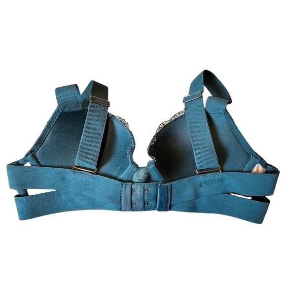 Victoria's Secret Very Sexy Push-Up Teal Green Lace Nude Bra 34B - Picture 3 of 5